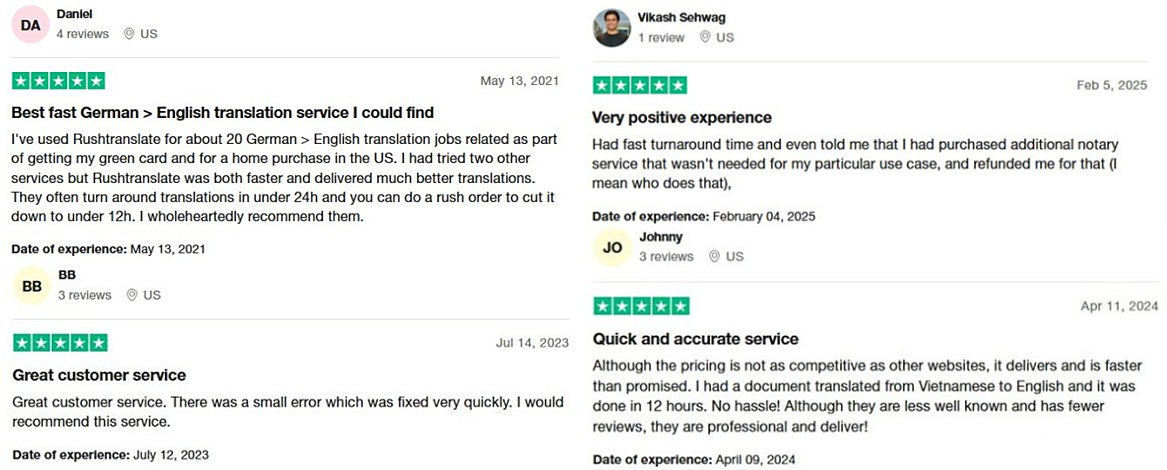 RushTranslate 用戶評價截圖